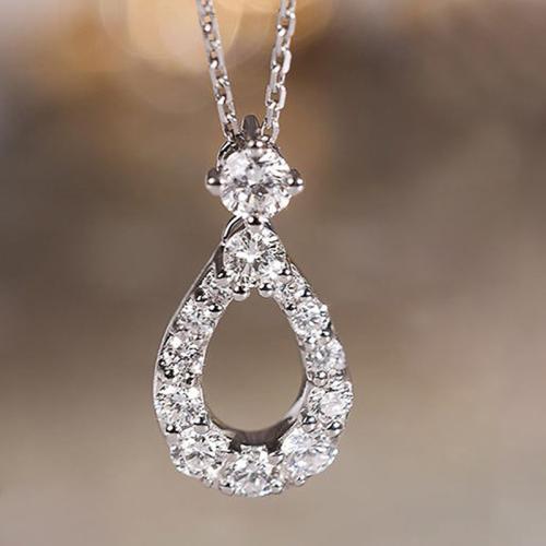 Collier en laiton cubique Zircon Micro Pave, Placage, pavé de micro zircon & pour femme & creux, Longueur:Environ 45 cm, Vendu par PC