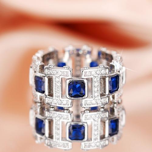 Cubic Zirconia Micro Pave Brass Ring, plated, different size for choice & micro pave cubic zirconia & for woman & hollow, Sold By PC