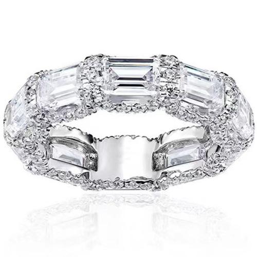 Cubic Zirconia Micro Pave Brass Ring, plated, different size for choice & micro pave cubic zirconia & for woman, Sold By PC