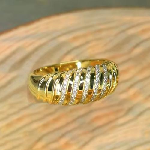 Cubic Zirconia Micro Pave Brass Ring, plated, different size for choice & micro pave cubic zirconia & for woman, Sold By PC