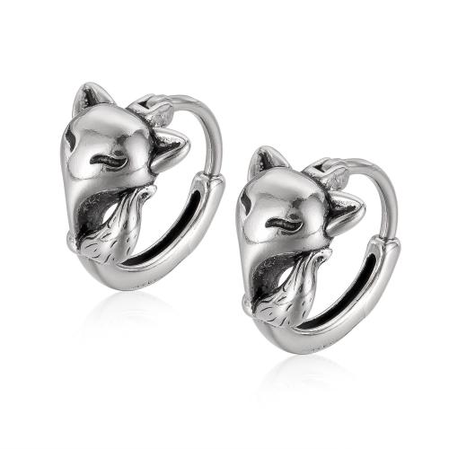 Stainless Steel Huggie Hoop Earring, 304 Stainless Steel, plated, fashion jewelry & for man, original color, Sold By Pair