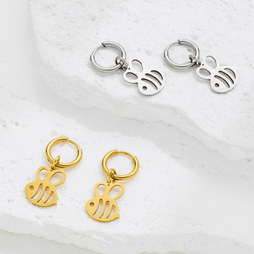 Acero inoxidable gota pendiente, acero inoxidable 304, Abeja, chapado, Joyería, más colores para la opción, Vendido por Par