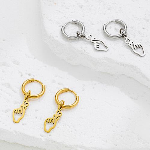 Stainless Steel Drop Earring, 304 Stainless Steel, Hand, plated, fashion jewelry, more colors for choice, Sold By Pair