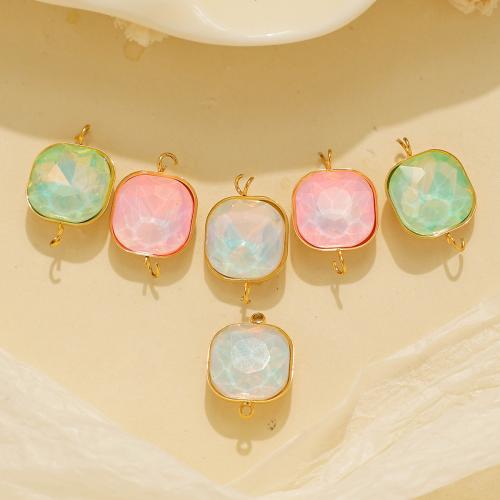 Fashion Lampwork Pendants, 304 Stainless Steel, with Lampwork, gold color plated, DIY, more colors for choice, 10PCs/Bag, Sold By Bag