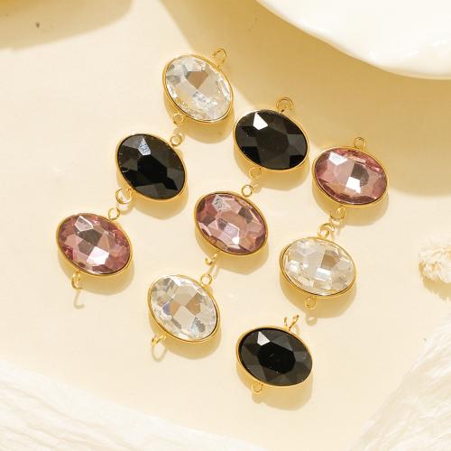 Crystal Pendants, 304 Stainless Steel, with Crystal, gold color plated, DIY, more colors for choice, 10PCs/Bag, Sold By Bag