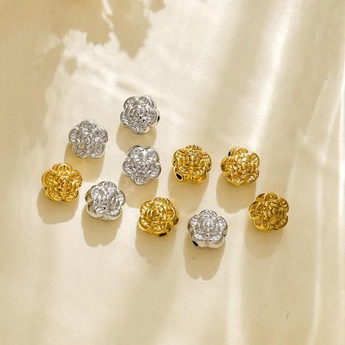 Stainless Steel Flower Pendant, 304 Stainless Steel, Rose, plated, DIY, more colors for choice, 10PCs/Bag, Sold By Bag