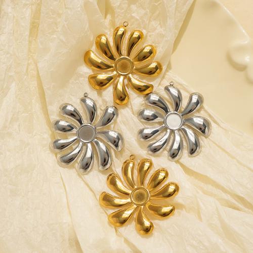 Stainless Steel Flower Pendant, 304 Stainless Steel, plated, DIY, more colors for choice, 10PCs/Bag, Sold By Bag