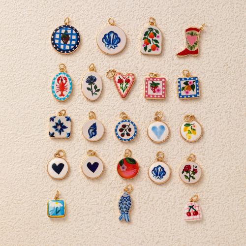 Stainless Steel Pendants, Brass, plated, DIY & enamel, golden, nickel, lead & cadmium free, Sold By PC