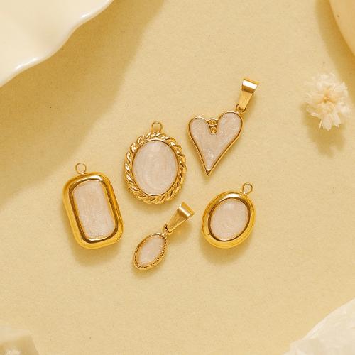 Resin Pendant, 304 Stainless Steel, with Resin, gold color plated, DIY, golden, 10PCs/Bag, Sold By Bag