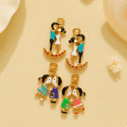 Stainless Steel Pendants, 304 Stainless Steel, gold color plated, DIY & enamel, golden, 10PCs/Bag, Sold By Bag