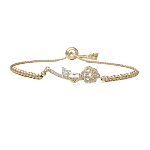 Cubic Zirconia Micro Pave Brass Bracelet, 18K gold plated, different styles for choice & micro pave cubic zirconia & for woman, Sold By PC