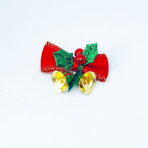 Polyester Bowknot Decoration, with Tibetan Style, Christmas Design & different styles for choice, 50x40mm, Sold By PC