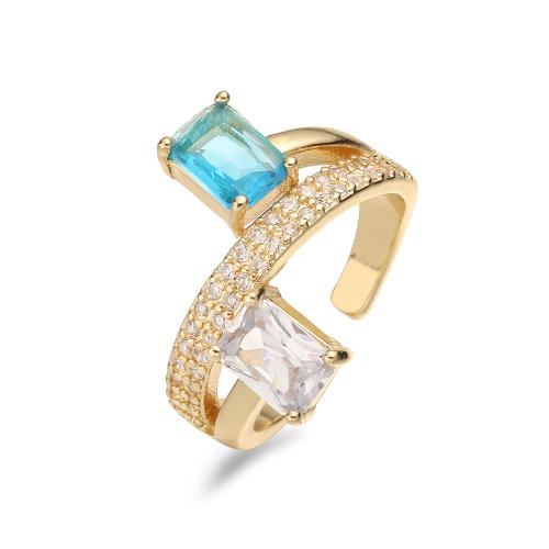 Cubic Zirconia Micro Pave Brass Ring, plated, fashion jewelry & micro pave cubic zirconia & for woman, more colors for choice, Sold By PC