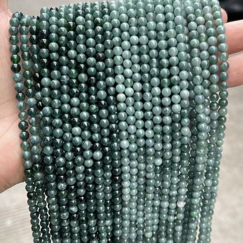 Natural Jadeite Beads, Round, polished, DIY, more colors for choice, 4mm, Approx 90PCs/Strand, Sold By Strand