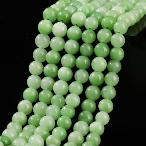 Natural Chalcedony Bead, Green Calcedony, Round, polished, DIY & different size for choice, apple green, Sold By Strand