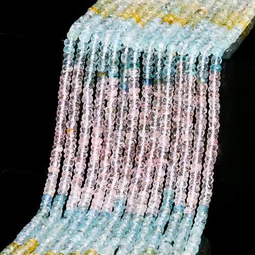 Gemstone Jewelry Beads, Morganite, Abacus, polished, DIY & faceted, 2x4mm, Approx 140PCs/Strand, Sold By Strand