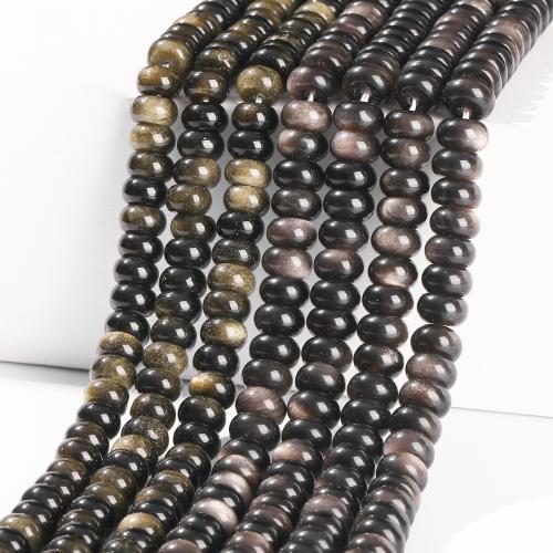 Natural Black Obsidian Beads, Abacus, polished, DIY, more colors for choice, beads size 8*4-5mm, Approx 85PCs/Strand, Sold By Strand