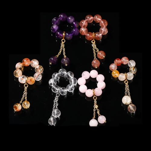 Gemstone Bracelet Findings, with Brass, Round, handmade, DIY & different materials for choice, Sold By PC