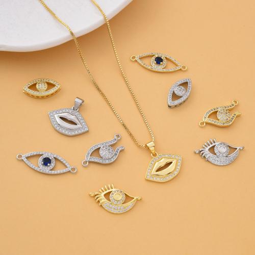 Befestigter Zirkonia Messing Anhänger, plattiert, DIY & Micro pave Zirkonia, keine, frei von Nickel, Blei & Kadmium, verkauft von PC