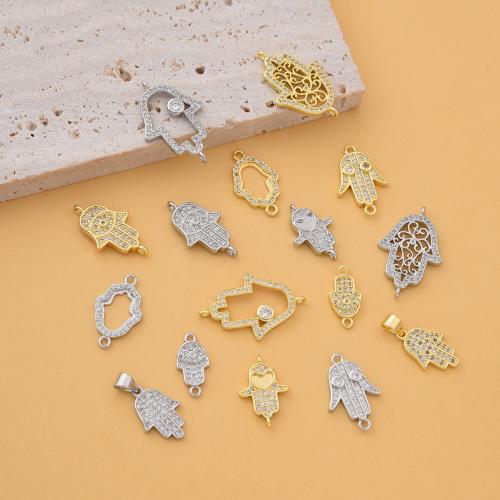 Cubic Zirconia Micro Pave Brass Connector, plated, DIY & micro pave cubic zirconia, more colors for choice, nickel, lead & cadmium free, Sold By PC