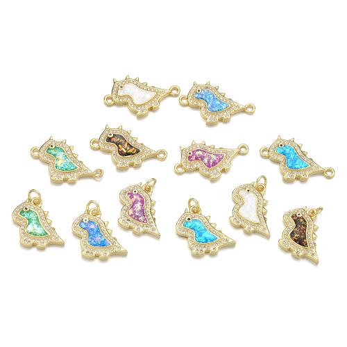Gemstone Pendants Jewelry, Brass, with Opal, plated, DIY & micro pave cubic zirconia, more colors for choice, nickel, lead & cadmium free, Sold By PC