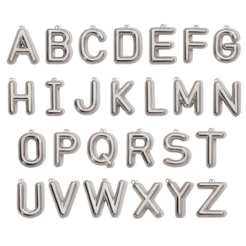 Stainless Steel Letter Pendants, 304 Stainless Steel, Alphabet Letter, gold color plated, DIY, silver color, 3PCs/Bag, Sold By Bag