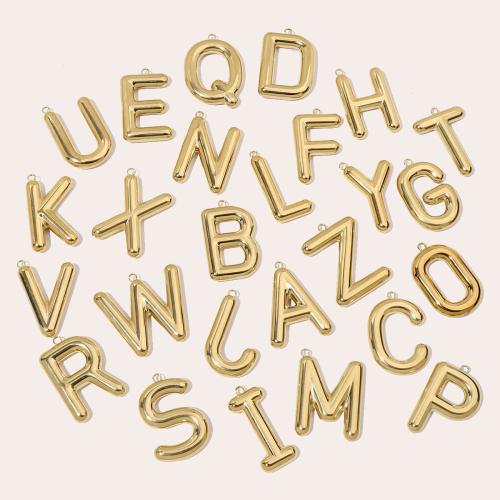 Stainless Steel Letter Pendants, 304 Stainless Steel, Alphabet Letter, gold color plated, DIY, golden, 3PCs/Bag, Sold By Bag