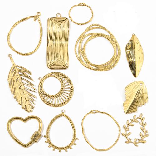 Stainless Steel Pendants, 304 Stainless Steel, gold color plated, DIY, golden, 3PCs/Bag, Sold By Bag