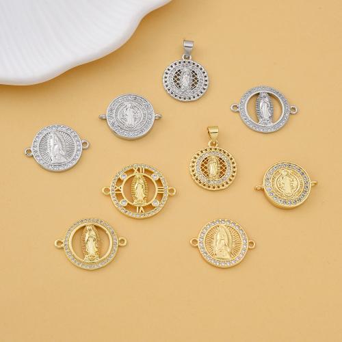 Cubic Zirconia Micro Pave Brass Pendant, plated, DIY & micro pave cubic zirconia, more colors for choice, nickel, lead & cadmium free, Sold By PC