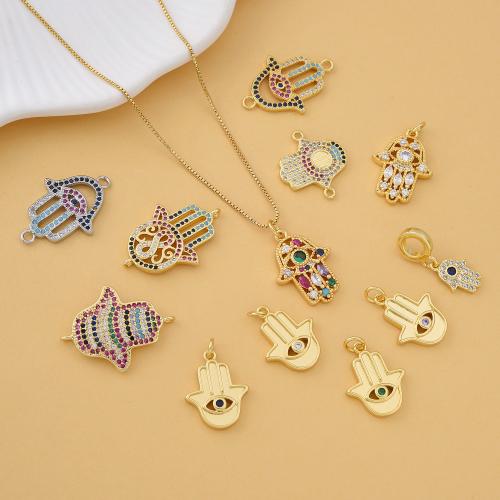 Cubic Zirconia Micro Pave Brass Pendant, plated, DIY & micro pave cubic zirconia, more colors for choice, nickel, lead & cadmium free, Sold By PC
