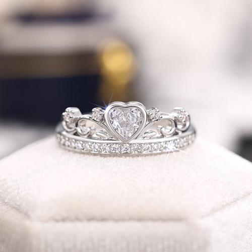 Cubic Zirconia Micro Pave Brass Ring, plated, different size for choice & micro pave cubic zirconia & for woman & hollow, Sold By PC