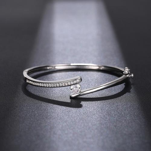 Cubic Zirconia Micro Pave Brass Bracelet, plated, fashion jewelry & micro pave cubic zirconia & for woman, more colors for choice, Sold By PC