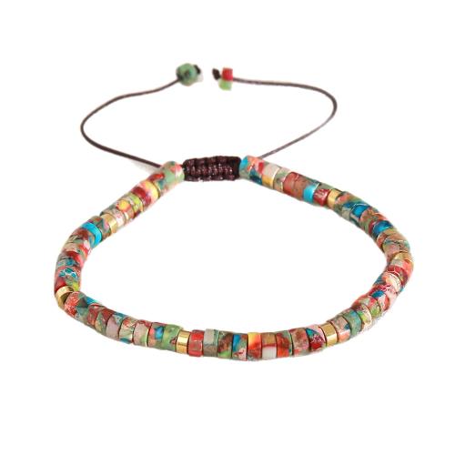 Gemstone Bracelets, Natural Stone, with Wax Cord & Hematite, handmade, fashion jewelry & Unisex, multi-colored, Sold By PC