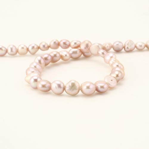 925 Sterling Silver Pearl Necklace, Freshwater Pearl, with 925 Sterling Silver, irregular, fashion jewelry, purple, 6-7mm, Sold Per 45 cm Strand