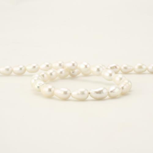 925 Sterling Silver Pearl Necklace, Freshwater Pearl, with 925 Sterling Silver, Teardrop, fashion jewelry, white, 5-6mm, Length:45 cm, Sold By PC