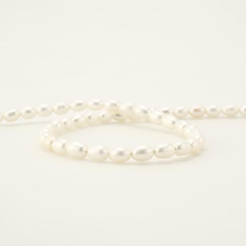 925 Sterling Silver Pearl Necklace, Freshwater Pearl, with 925 Sterling Silver, Teardrop, fashion jewelry, white, 3-4mm, Length:45 cm, Sold By PC