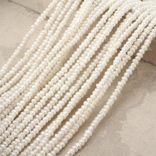 925 Sterling Silver Pearl Necklace, Freshwater Pearl, with 925 Sterling Silver, Flat Round, fashion jewelry, white, 3-3.5mm, Length:45 cm, Sold By PC