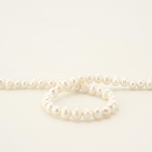 925 Sterling Silver Pearl Necklace, Freshwater Pearl, with 925 Sterling Silver, Round, fashion jewelry, white, 4-5mm, Length:45 cm, Sold By PC