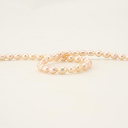 925 Sterling Silver Pearl Necklace, Freshwater Pearl, with 925 Sterling Silver, Rice, fashion jewelry, mixed colors, 4-5mm, Length:50 cm, Sold By PC