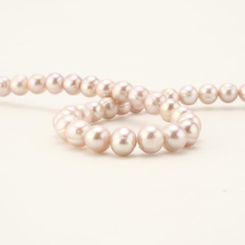 925 Sterling Silver Pearl Necklace, Freshwater Pearl, with 925 Sterling Silver, Round, fashion jewelry, purple pink, 8-9mm, Length:45 cm, Sold By PC