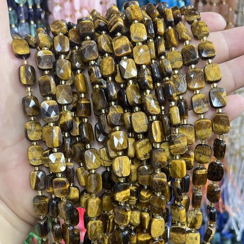 Natural Tiger Eye Beads, with Seedbead, DIY, mixed colors, 8x10mm, Sold Per 34 cm Strand