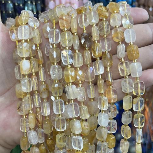 Gemstone Jewelry Beads, Golden Healer Quartz, with Seedbead, DIY, mixed colors, 8x10mm, Sold Per 38 cm Strand