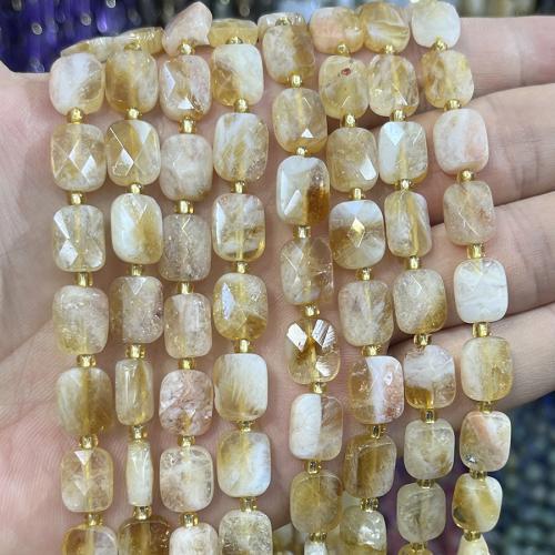 Natural Citrine Beads, with Seedbead, DIY, mixed colors, 8x10mm, Sold Per 38 cm Strand
