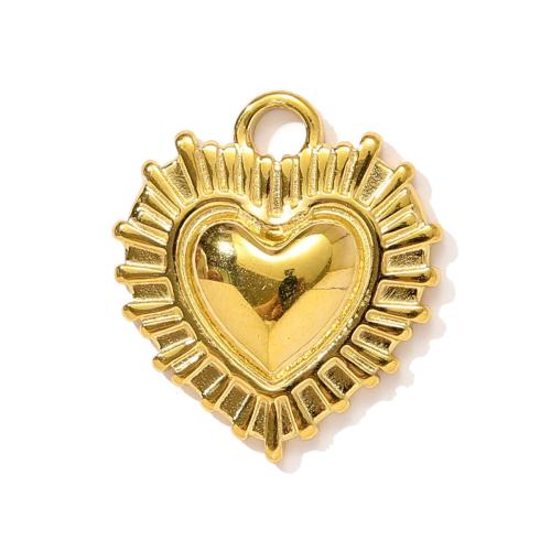 Stainless Steel Heart Pendants, 304 Stainless Steel, gold color plated, DIY & enamel & with rhinestone, more colors for choice, 3PCs/Bag, Sold By Bag