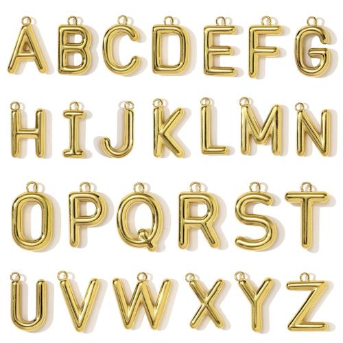 Stainless Steel Letter Pendants, 304 Stainless Steel, Alphabet Letter, gold color plated, DIY, golden, 3PCs/Bag, Sold By Bag
