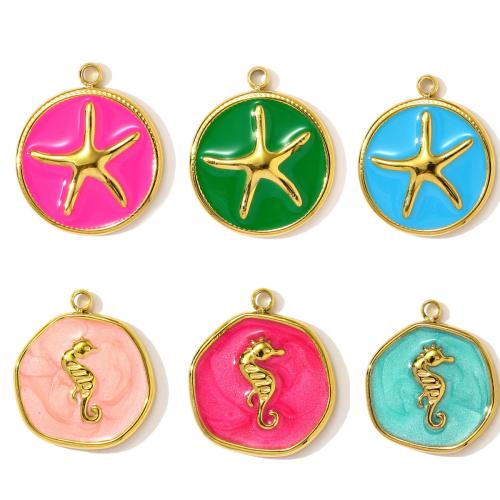 Stainless Steel Animal Pendants, 304 Stainless Steel, gold color plated, DIY & enamel, more colors for choice, 3PCs/Bag, Sold By Bag
