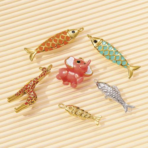 Stainless Steel Animal Pendants, 304 Stainless Steel, gold color plated, DIY & enamel, more colors for choice, 3PCs/Bag, Sold By Bag