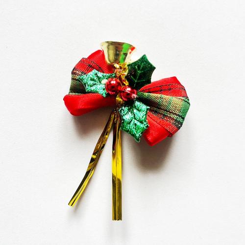 Polyester Bowknot Decoration, with Tibetan Style, Christmas Design & different styles for choice, Sold By PC