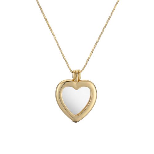 Fashion Locket Necklace, Brass, Heart, 18K gold plated, fashion jewelry & for woman, Sold By PC