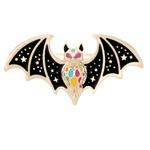 Enamel Brooch, Tibetan Style, Bat, plated, Unisex, golden, Sold By PC